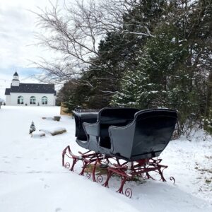 Winter Scene: Snow + Sleigh for Photographs at Thistle Hill Estate