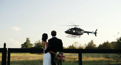 Wedding Send Off Photo by Helicopter