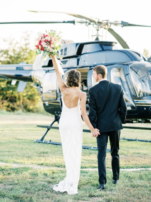Wedding Send Off Photo by Helicopter