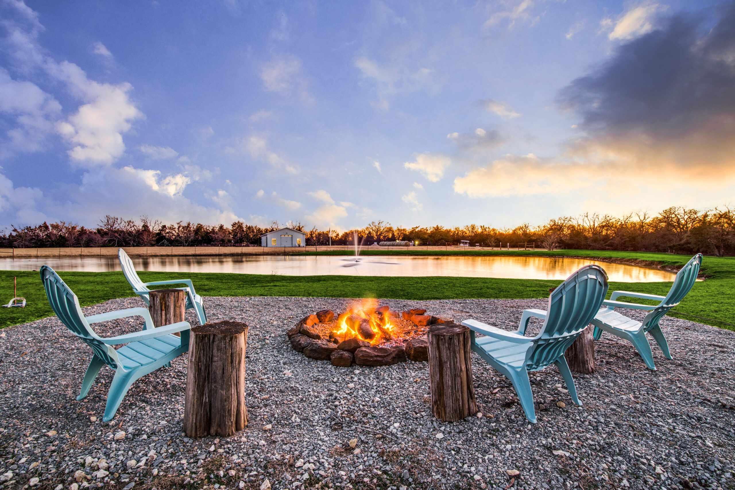 Serene pond view at Thistle Hill Estate