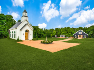 Old Center Chapel and Osage Hall at Thistle Hill Estate